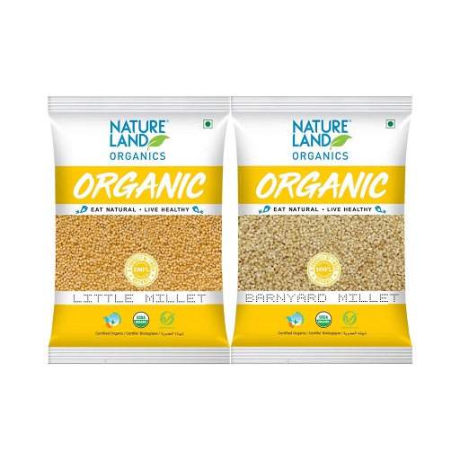 Organic Little Millet 500 gm+Barnyard Millet 500 gm (Pack of 2)